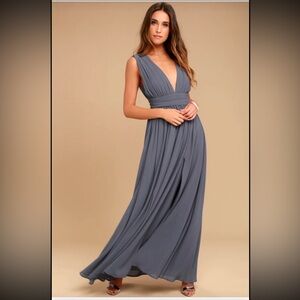 Lulus Heavenly Hues Denim Blue Maxi Dress